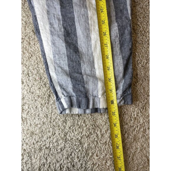 Allen Allen Women's XL Linen Pants Striped Wide Leg Beachy Coastal Boho - Picture 12 of 13